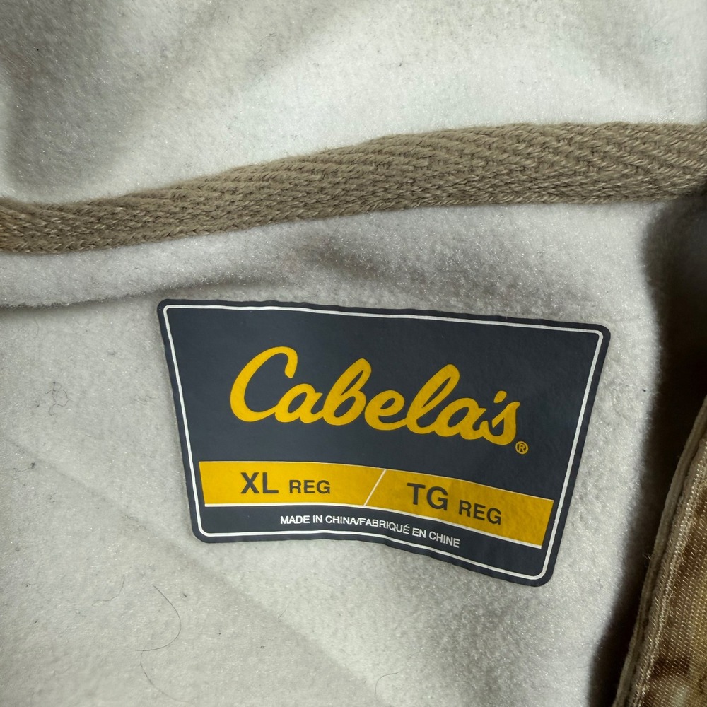 Cabelas ZONZ Camo Full Zip Hooded Vest Mens XL Brown Tan Hunting M33VT008/R - Picture 3 of 10